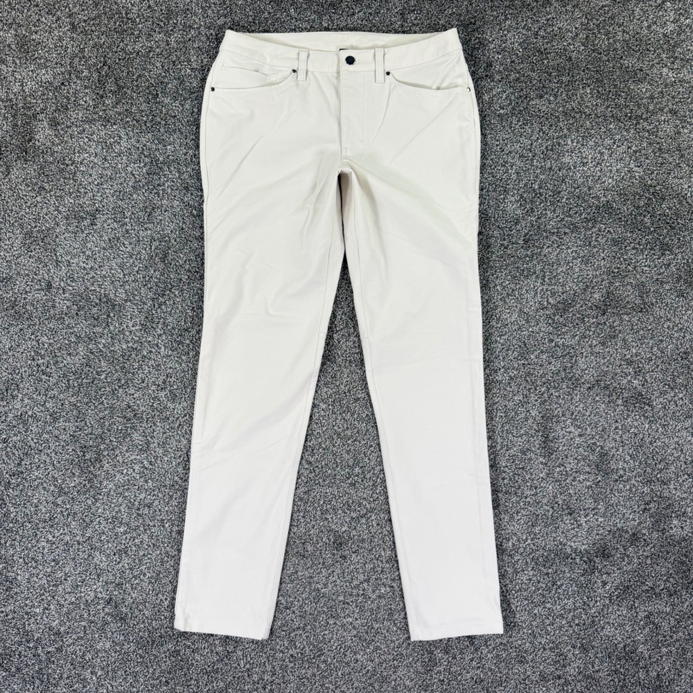 Lululemon ABC Slim-Fit Pants Mens 31 Warpstreme White Bone Ivory Chino LM5ABNS